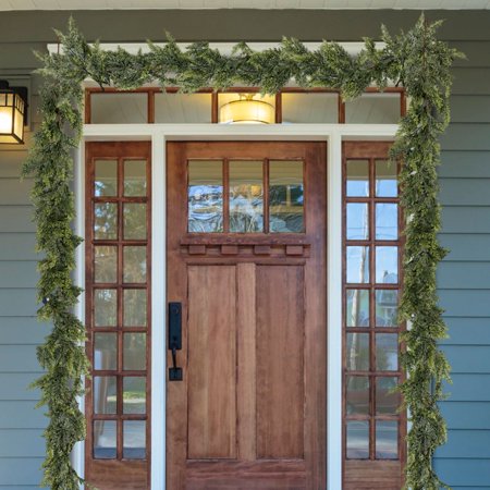 6 Ft Christmas Garland - Artificial Cypress Leaf Vine Garland, Norfolk Style Real Touch Vine, Christmas Decorations for Front Door,thanksgiving, Xmas Tree
