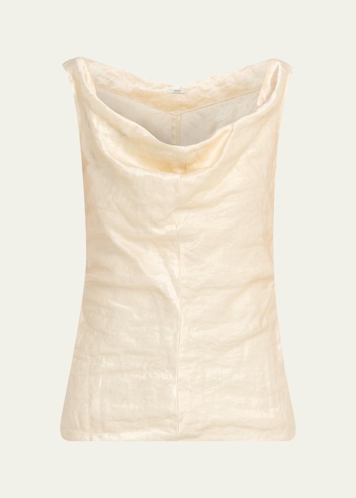 Lowe Cowl-Neck Crinkled Top
