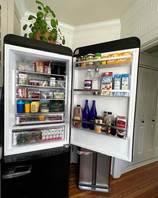 Organized black Smeg fridge