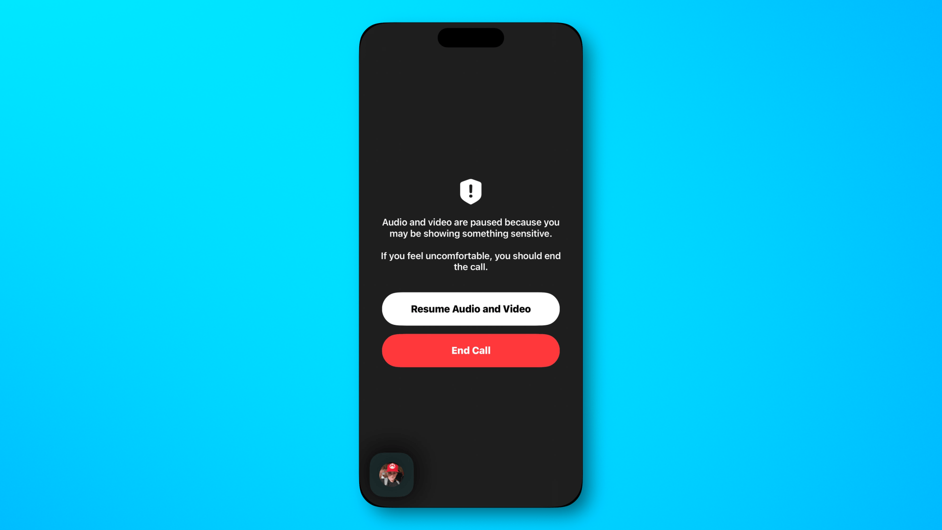A feature in the FaceTime app in iOS 26 that blurs nudity when it's detected during a call.