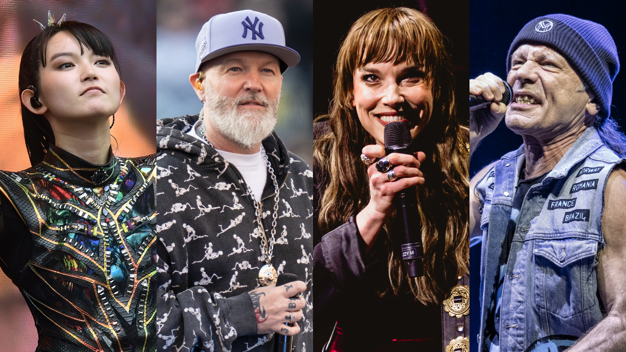 Su-metal, Fred Durst, Lzzy Hale and Bruce Dickinson on stage at various gigs