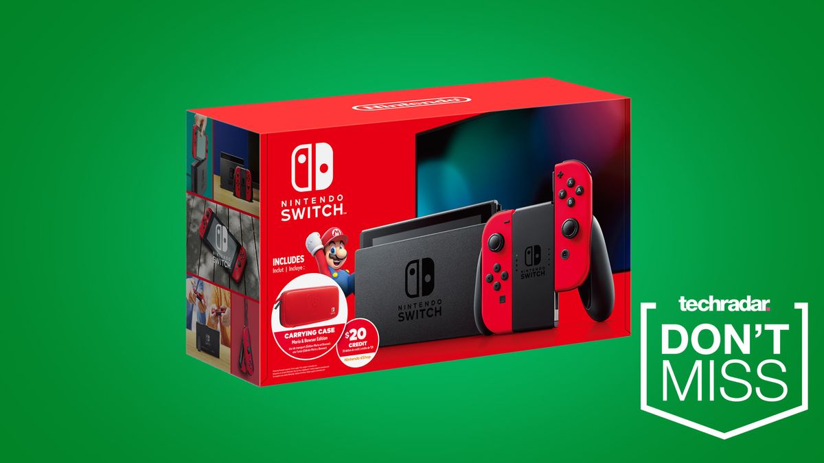Nintendo Switch Bundle with Mario Red Joy-Con, $20  