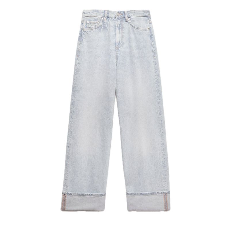 M&amp;amp;S, High Waisted Wide Leg Turn Up Jeans