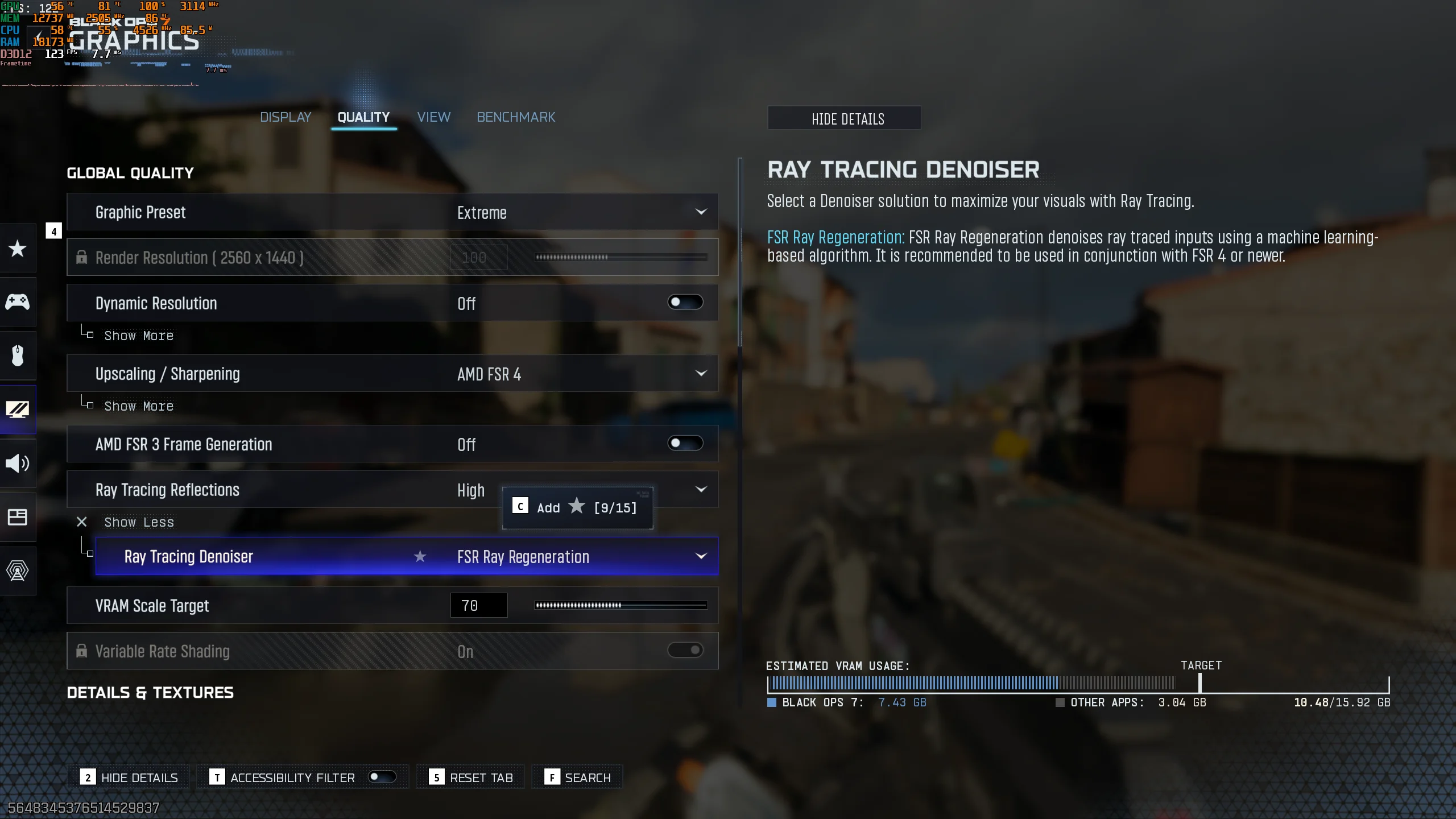 Ray Regeneration option in Call of Duty: Black Ops 7