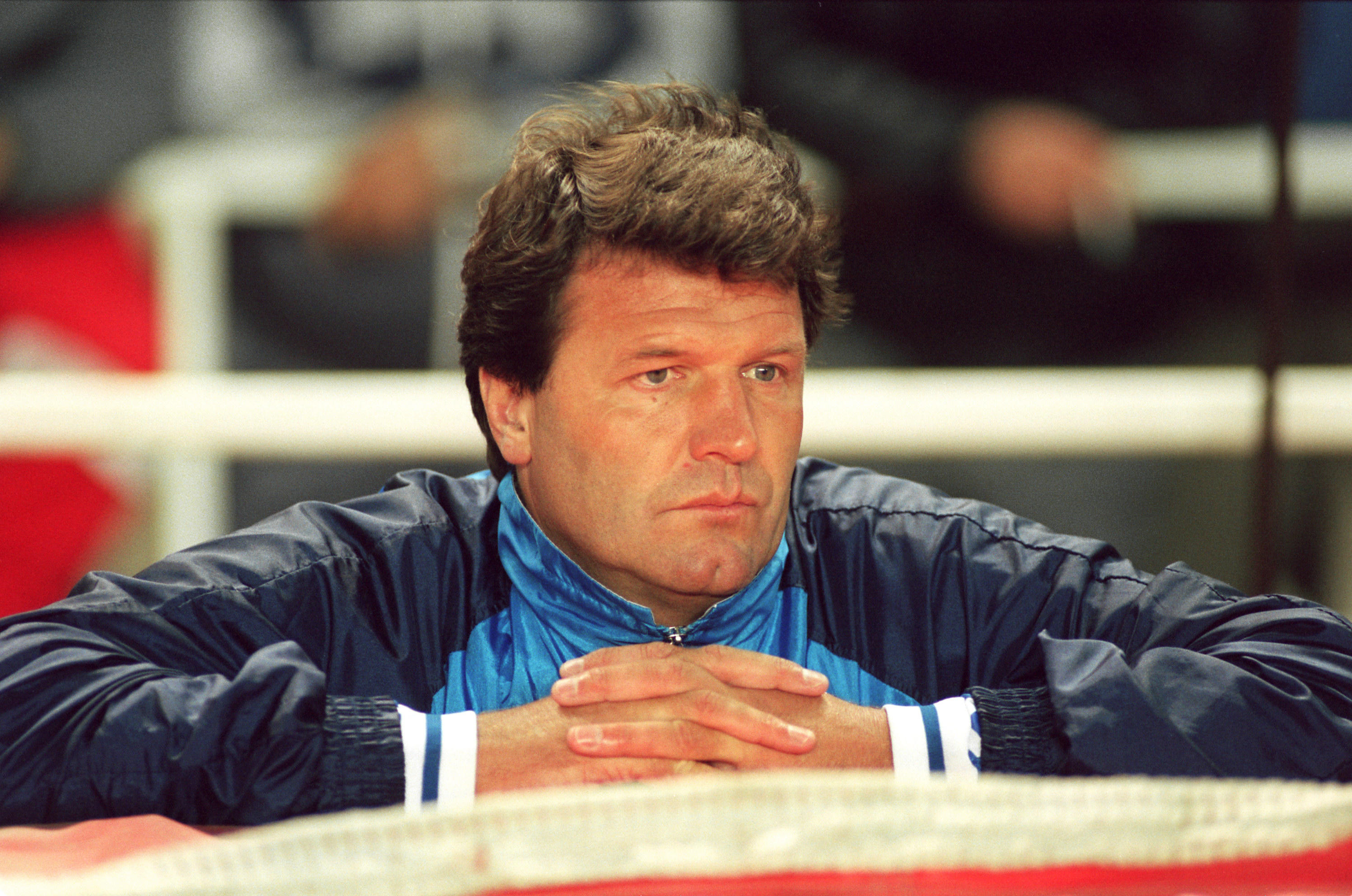 John Toshack as manager of Real Madrid in 1990