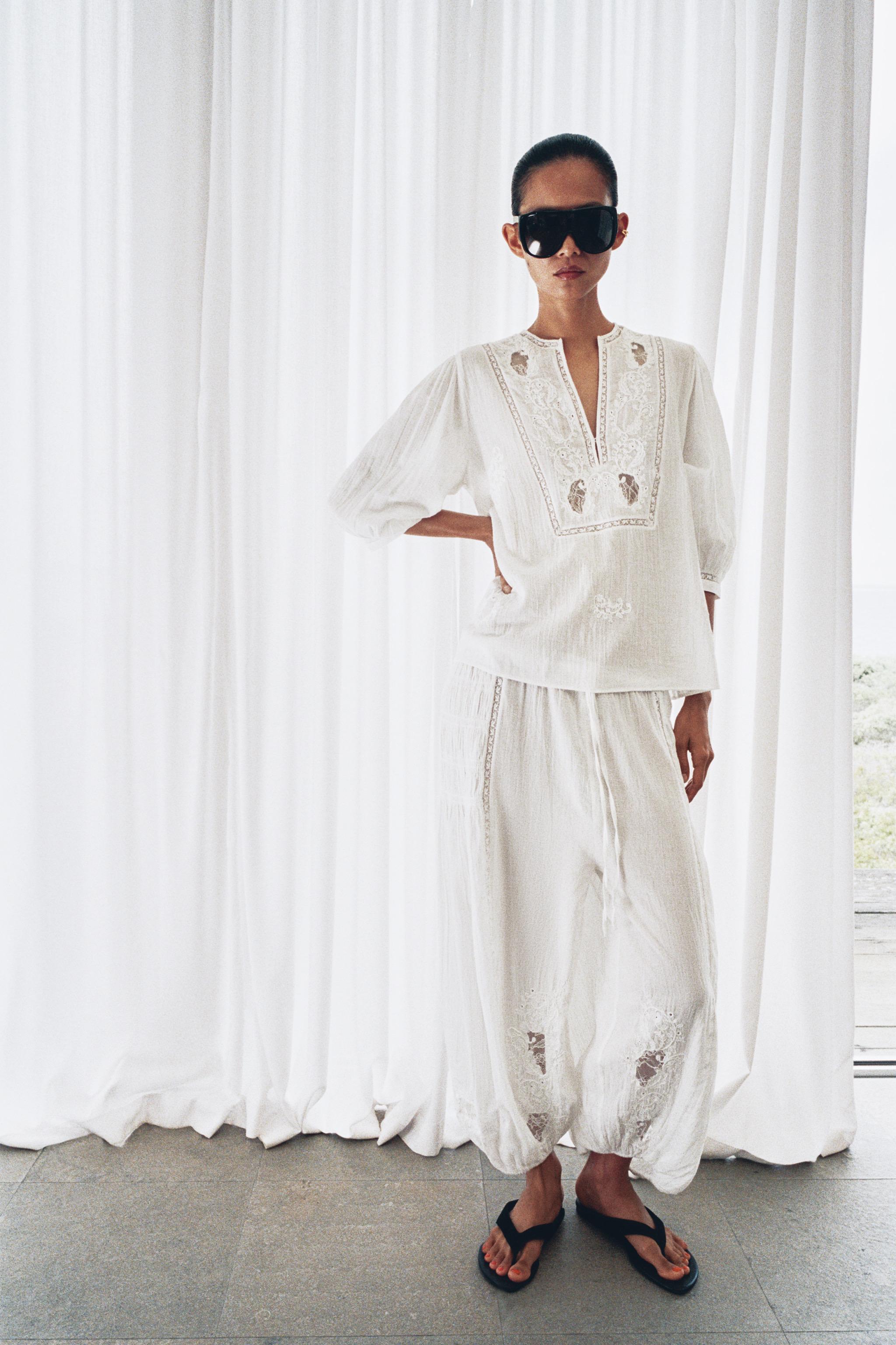 Zw Collection Lace Sarouel Trousers