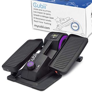 Cubii Jr: Desk Elliptical w/Built in Display Monitor, Easy Assembly, Quiet & Compact, Adjustable Resistance (Purple, One)