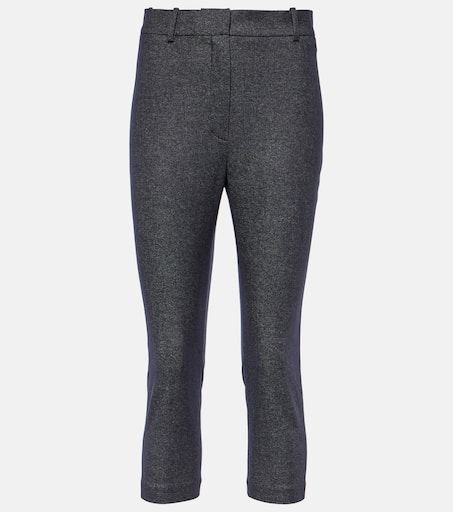 High-Rise Wool and Cotton Cropped Pants