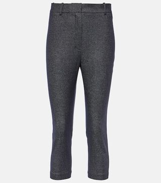 High-Rise Wool and Cotton Cropped Pants