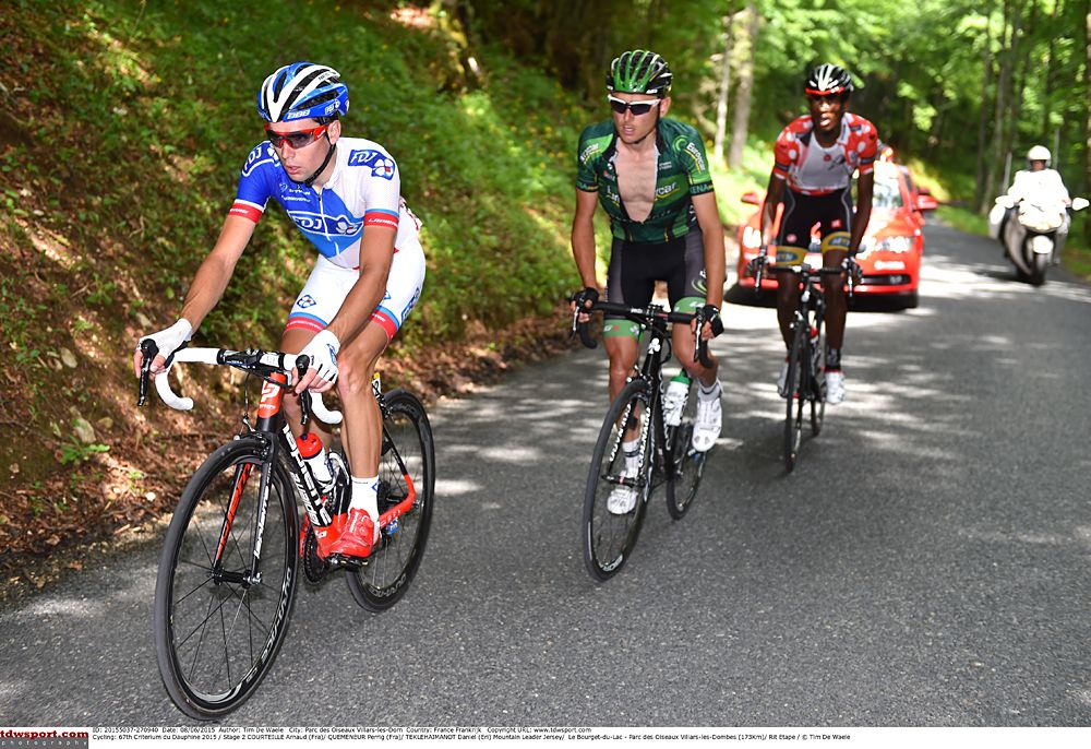 The three-man breakaway of the day