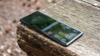 The curved display of the Motorola Edge 2025