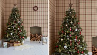 Christmas tree decorating idea with traditional red berries