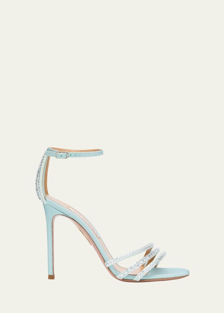 Milagros Crystal-Beaded Stiletto Sandals