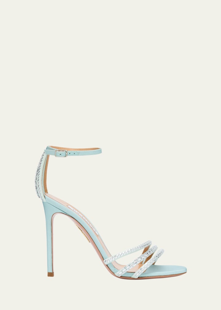 Milagros Crystal-Beaded Stiletto Sandals