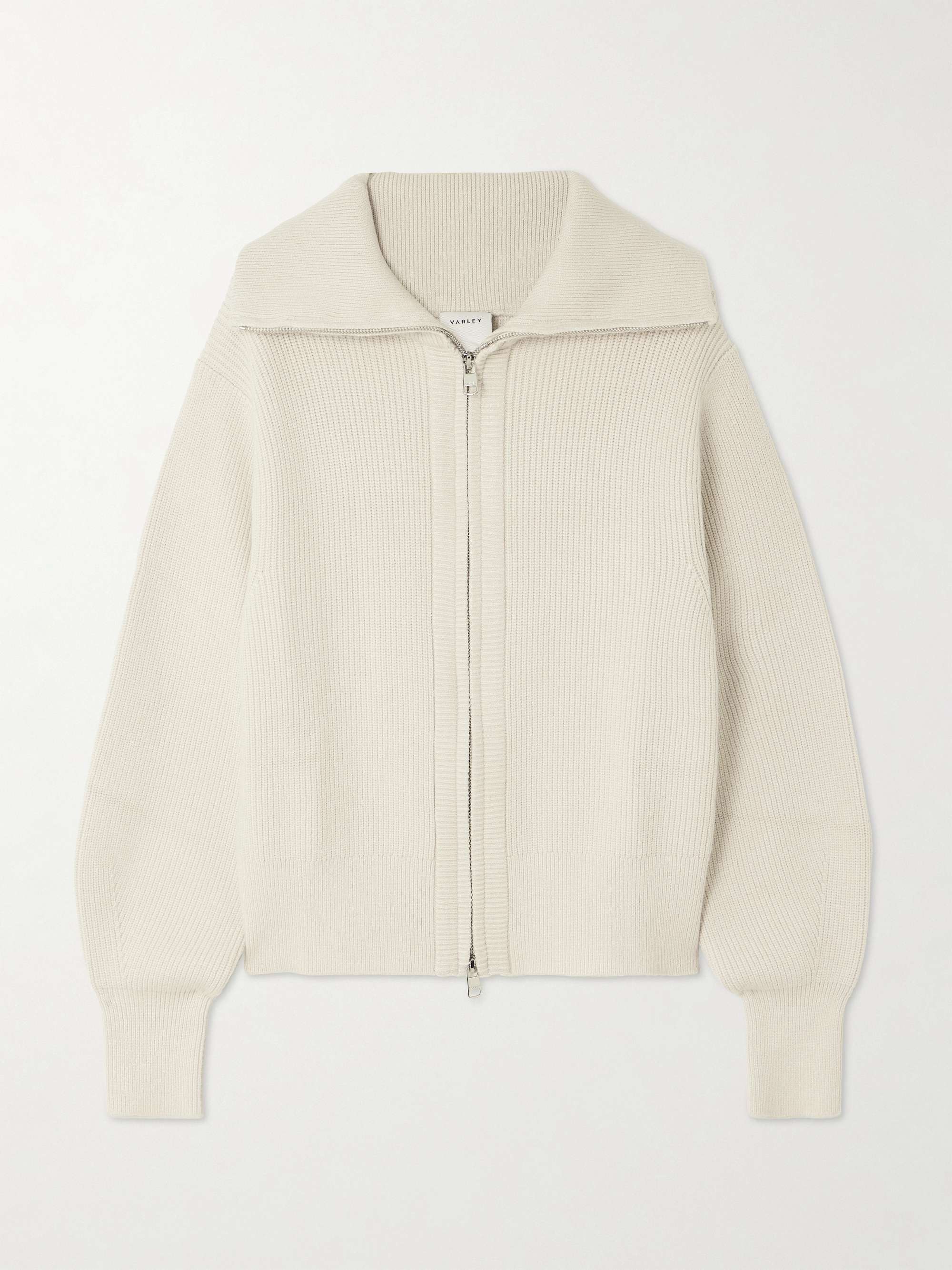 Enrico Ribbed-Knit Turtleneck Cardigan