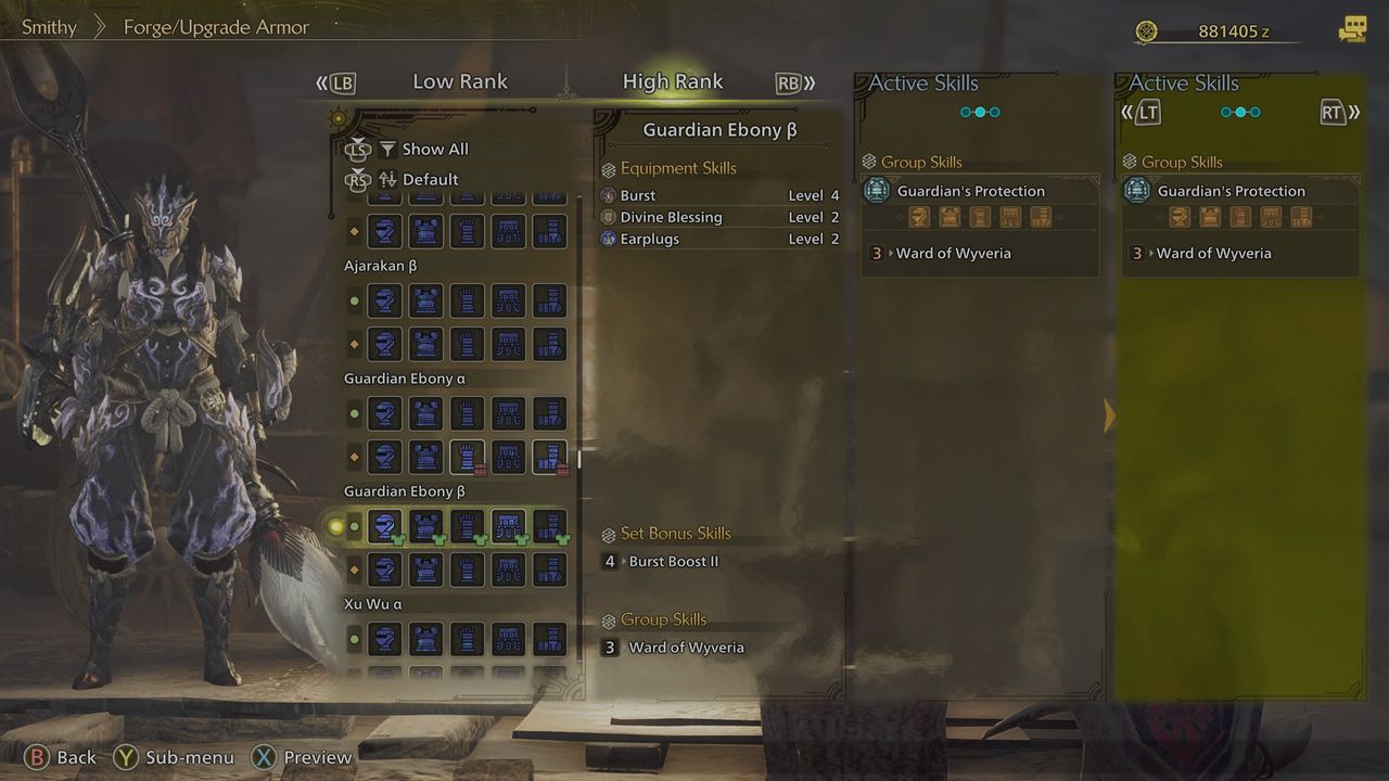Monster Hunter Wilds Insect Glaive build - Guardian Ebony