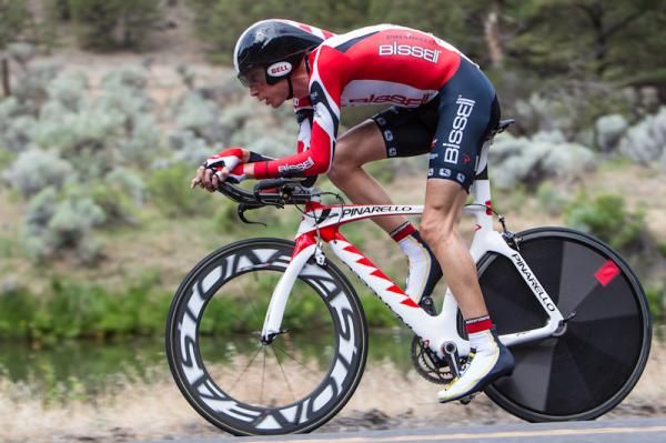 Chris Baldwin (Bissell) will be looking for the breaks on tomorrow's hilly course.