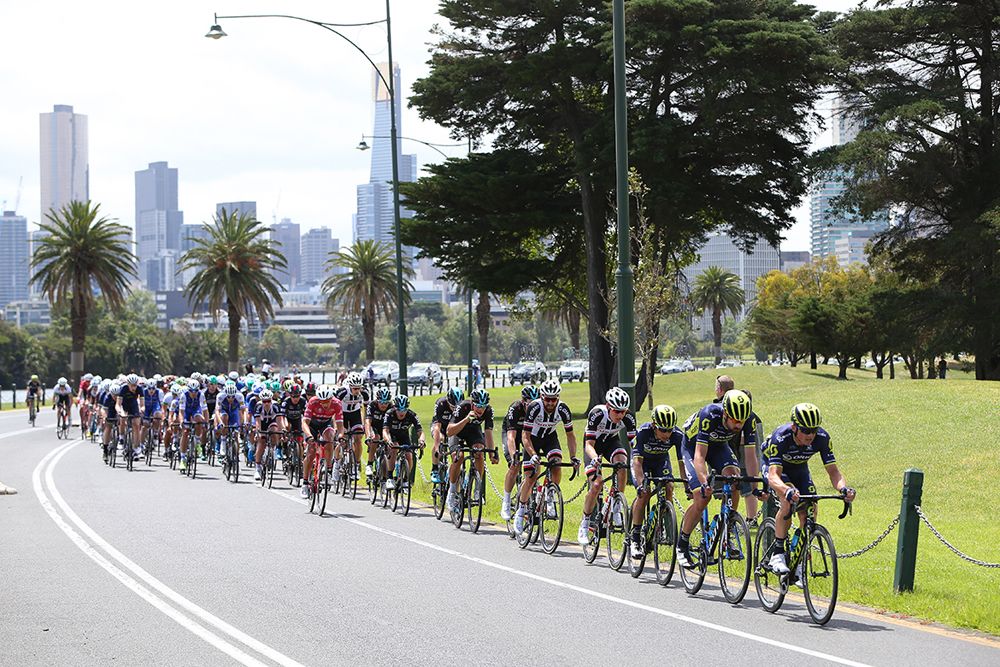 Orica Scott lead the peloton