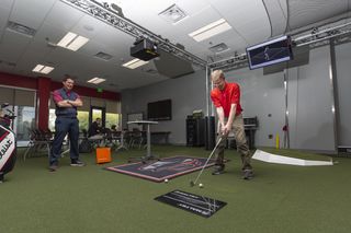 UNLV and Ford Audio-Video created a training area where a golfer’s swing, stance, and more can be measured with a sophisticated 3D motion capture system. 