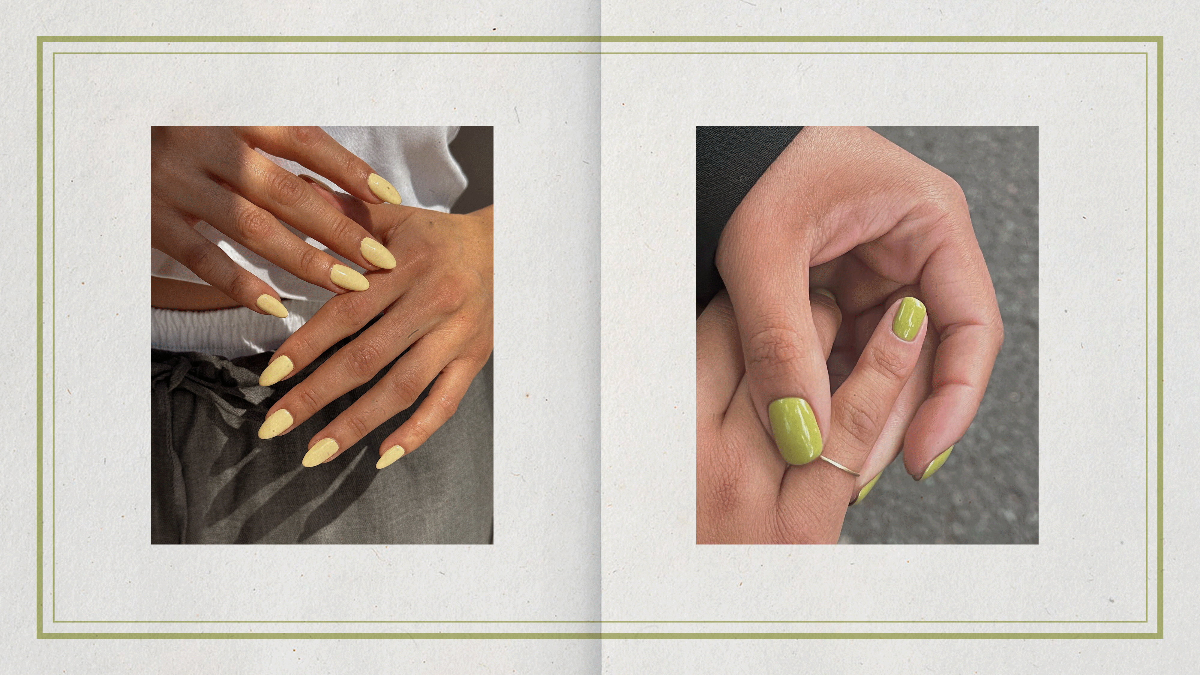 A collage of summer-to-fall nail polish colors.