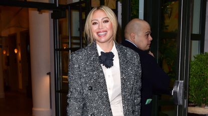 Hilary Duff in sparkly coat