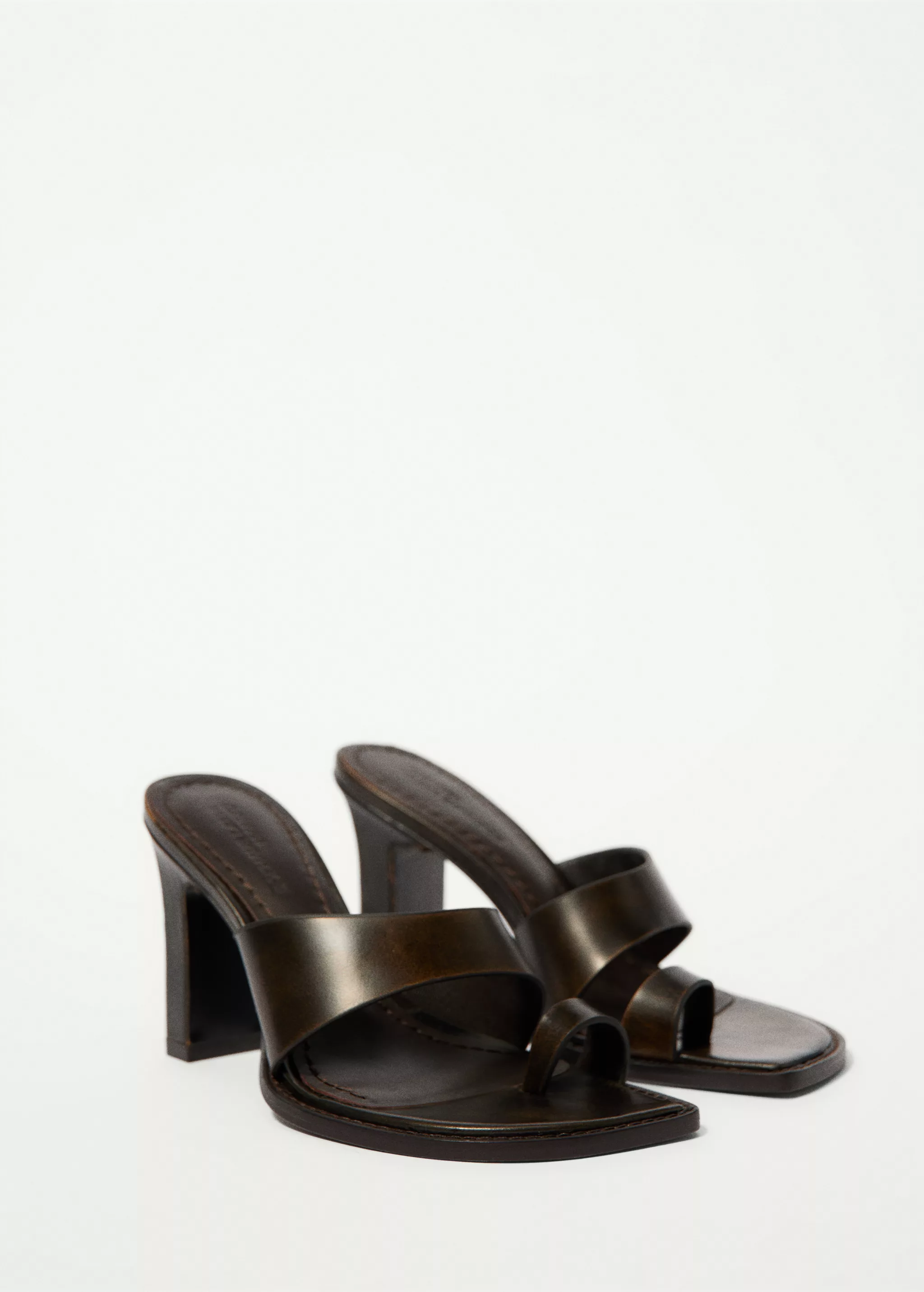 Leather Block-Heel Sandals - Women | Mango United Kingdom
