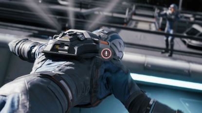 Simms floats into outer space as you try to save everyone in Directive 8020