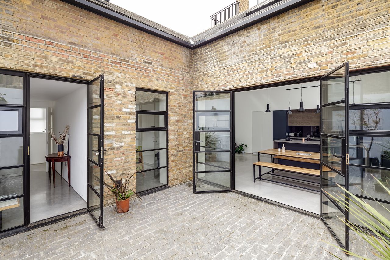 internal courtyard in a converted building
