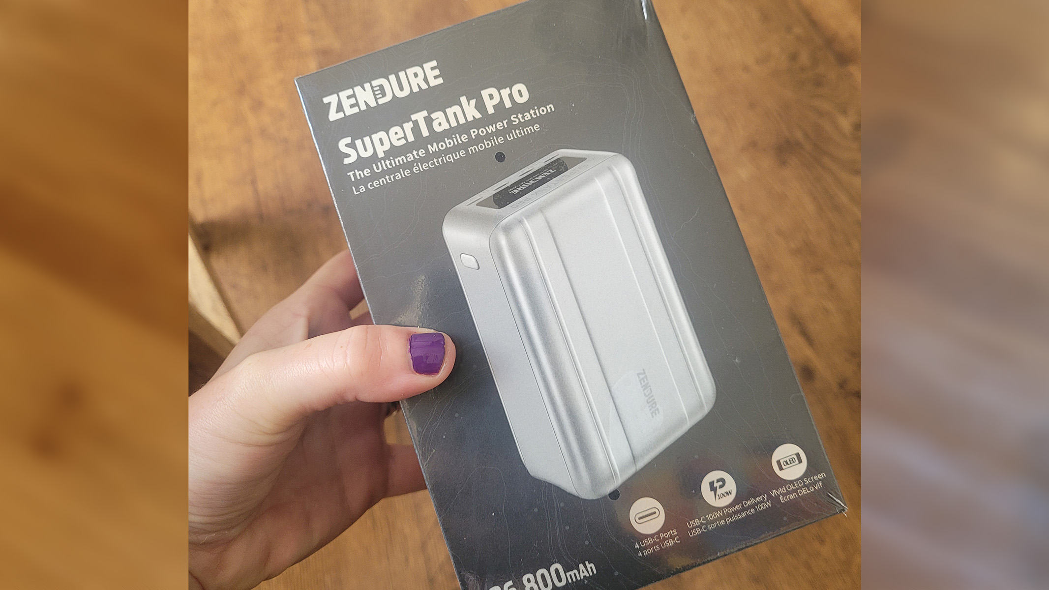 The Zendure SuperTank Pro 100W in its packaging