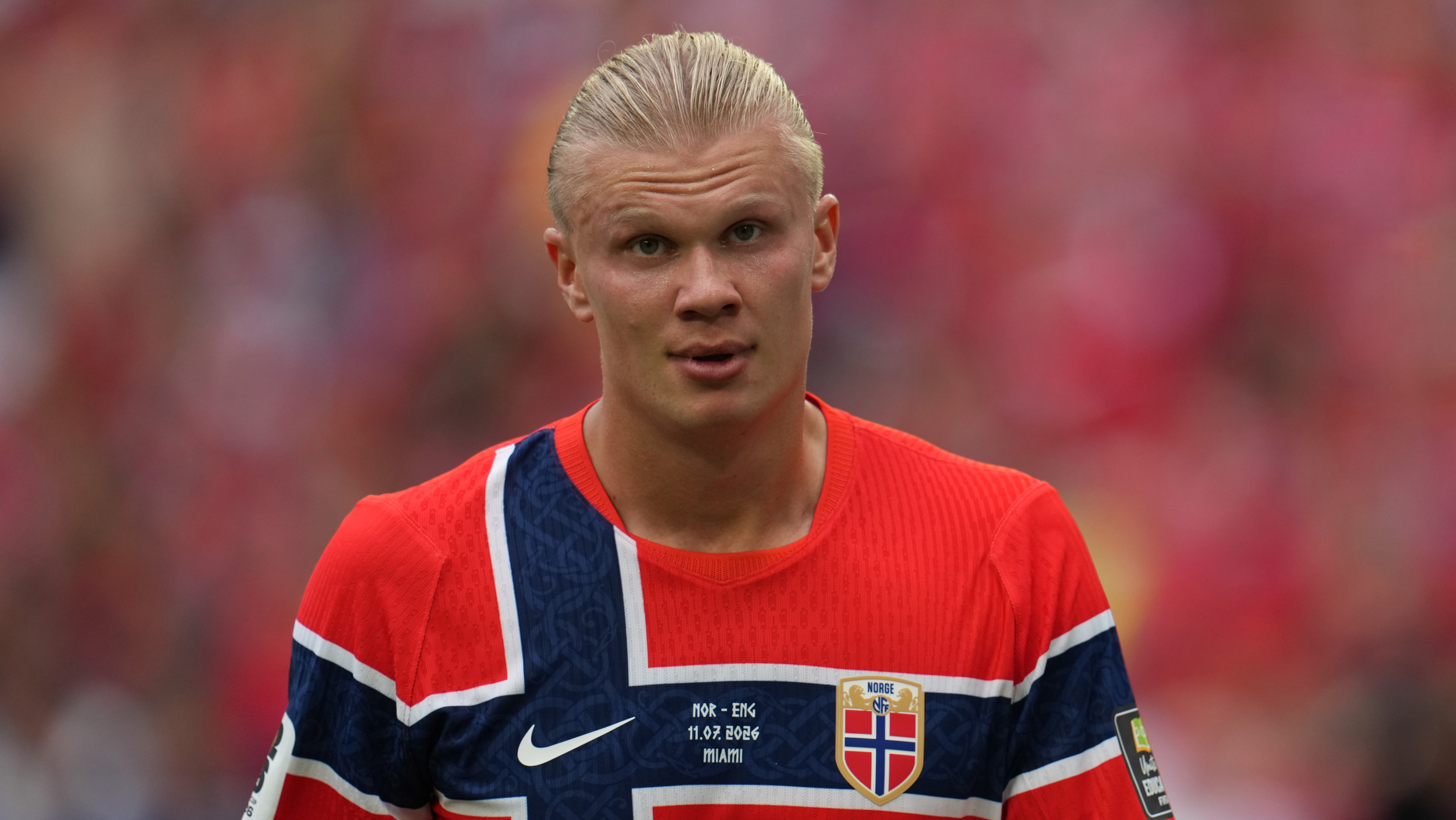 Erling Haaland in action for Norway at World Cup 2026