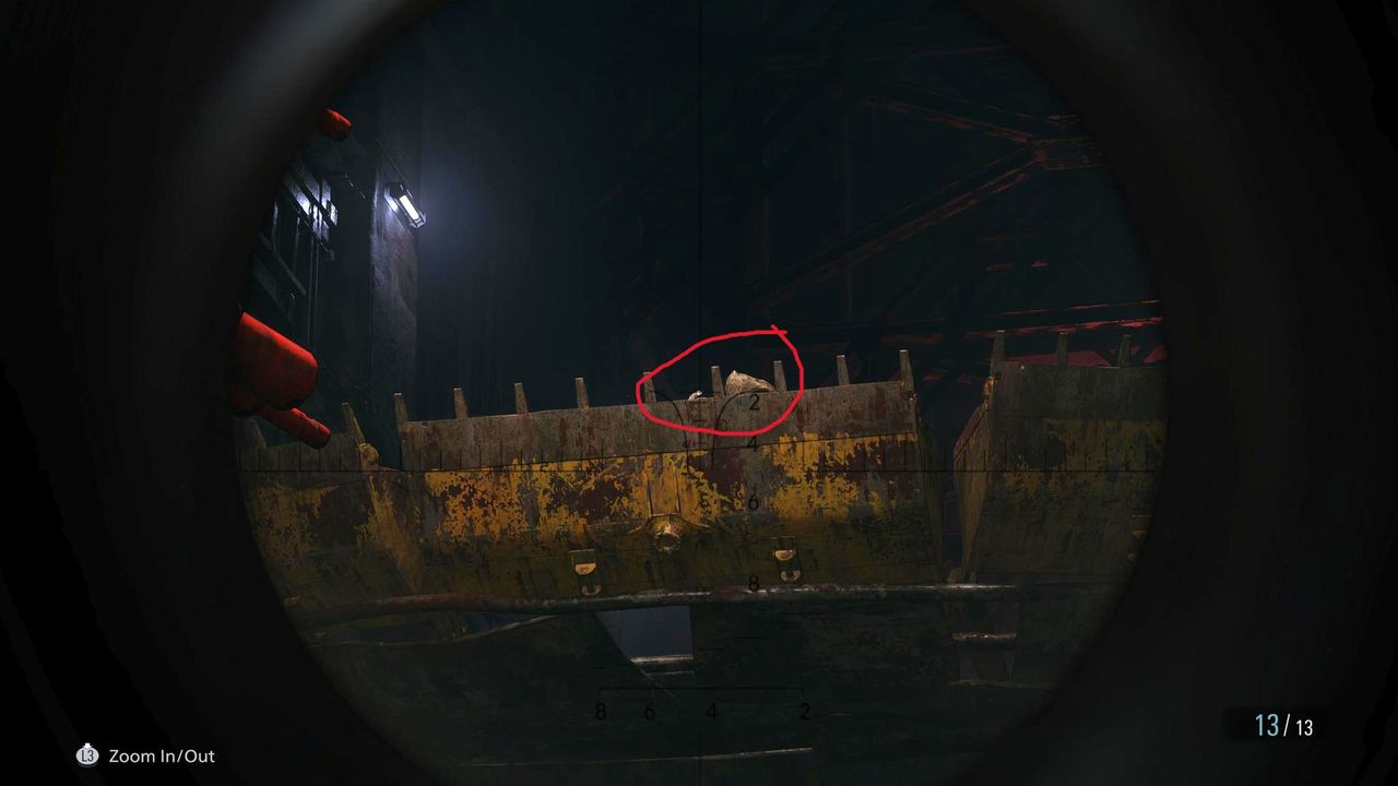 Edited in-game screenshot of a Goat of Warding in Resident Evil Village