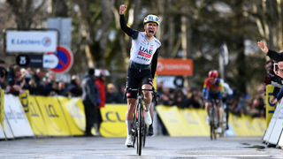LA LOGE DES GARDES, FRANCE - MARCH 12: Joao Almeida of Portugal and UAE Team Emirates XRG celebrates at finish line as stage winner during the 83rd Paris - Nice 2025, Stage 4 a 163.4km stage from Vichy to La Loge des Gardes 1078m / #UCIWT / on March 12, 2025 in La Loge des Gardes, France. (Photo by Dario Belingheri/Getty Images)