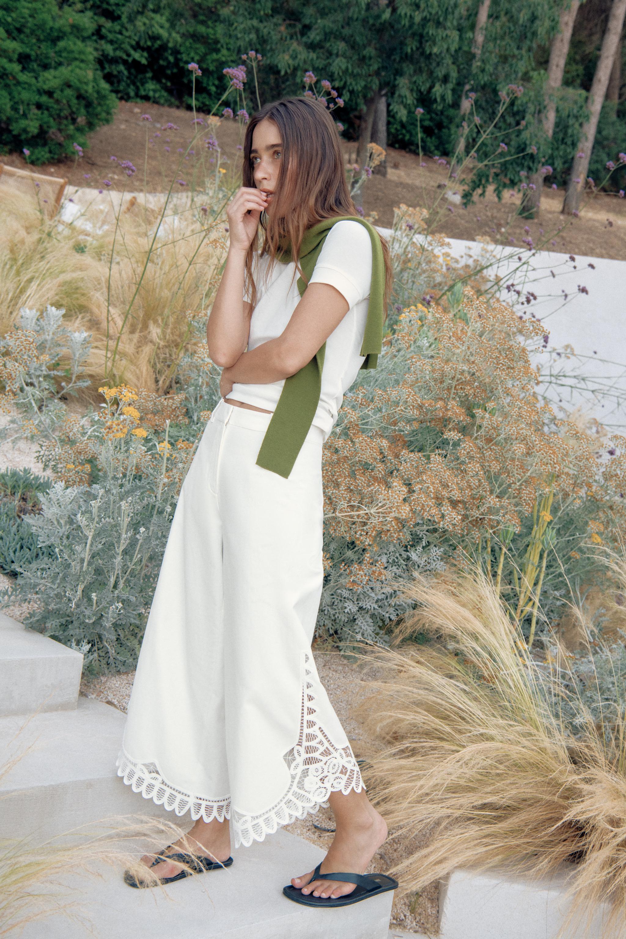 ZARA Embroidered Trousers Zw Collection