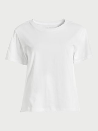 Free Assembly Women's Crop Box Tee With Short Sleeves, Sizes Xs-Xxl