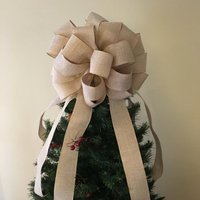 Natural Faux Burlap Christmas Tree Topper Bow, £20.40, Etsy
