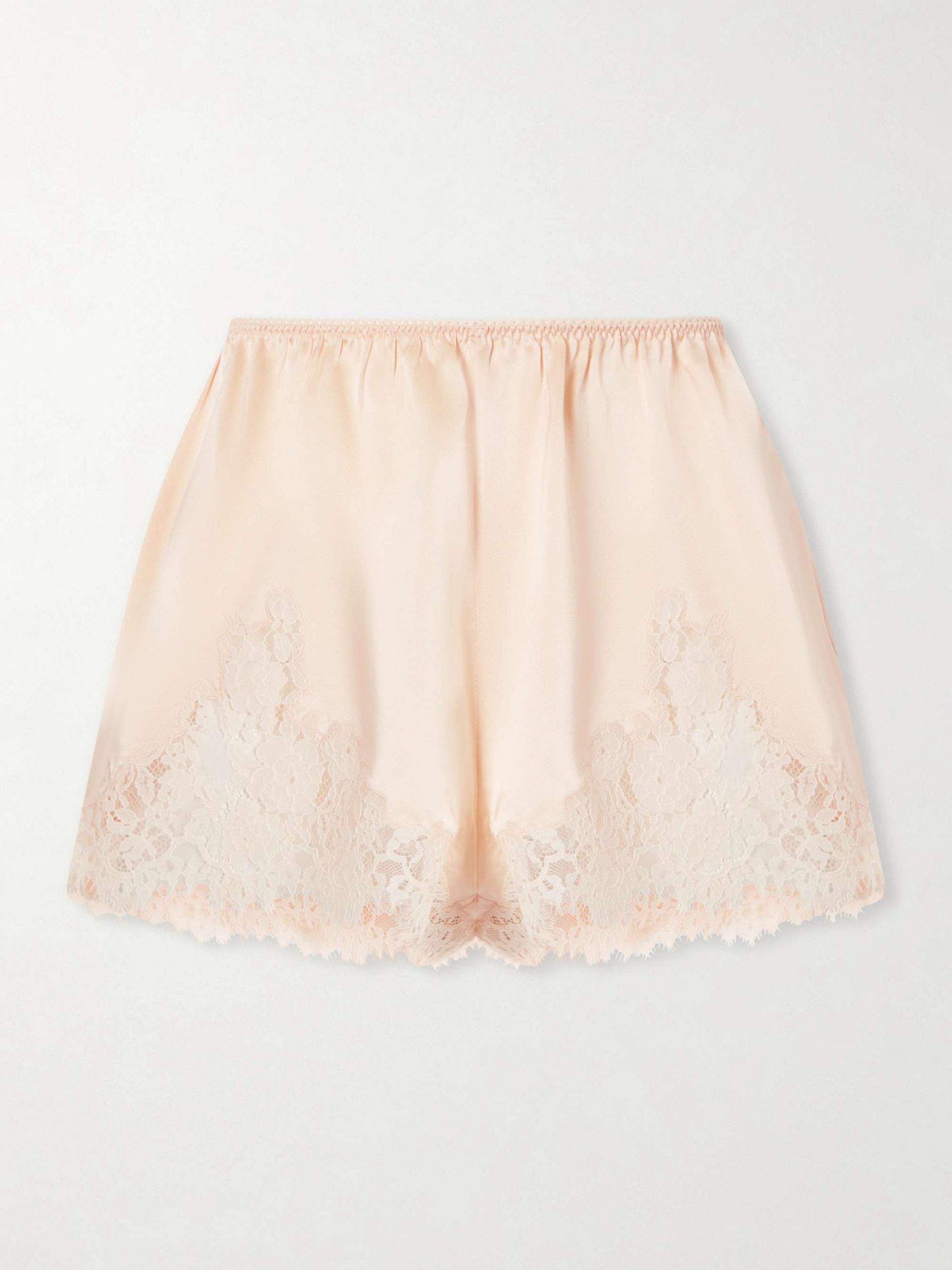 Iona Lace-Trimmed Silk-Satin Shorts