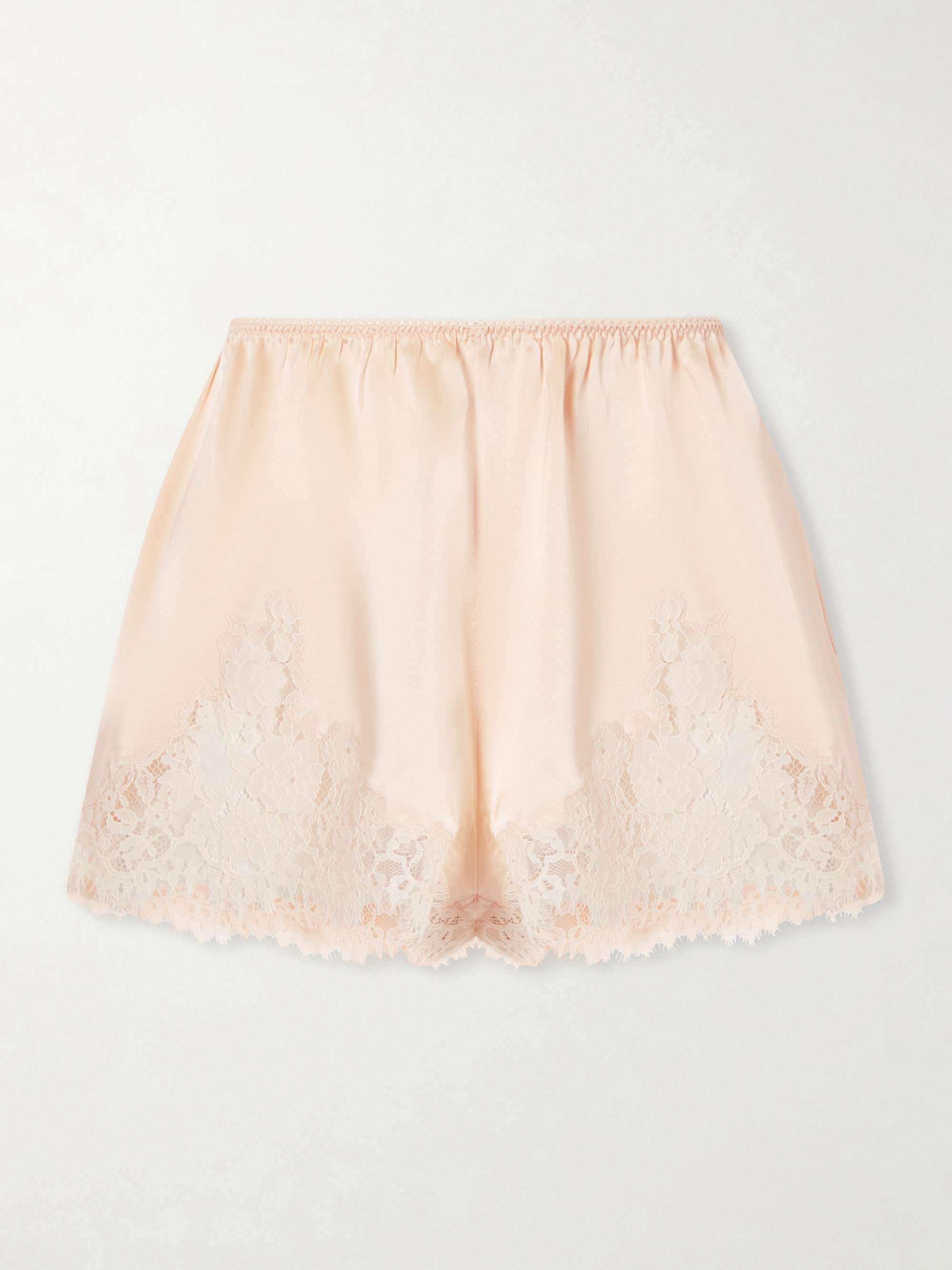 Iona Lace-Trimmed Silk-Satin Shorts