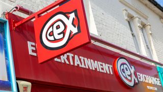 CEX Ltd Entertainment Exchange sign shopfront, Felixstowe, Suffolk, England, UK.