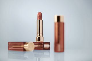 Merit Beauty Signature Lipstick in Ginger with the top off