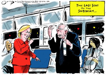 Political Cartoon U.S. Bernie Hillary New York Primary 2016