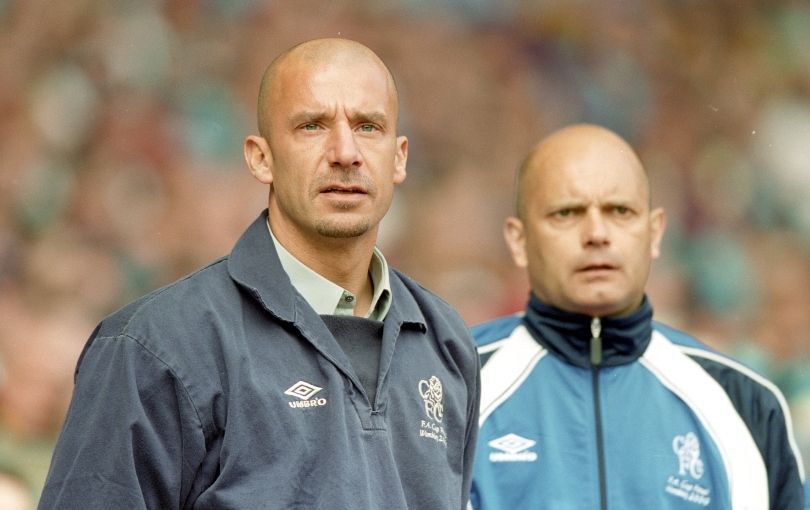 Gianluca Vialli and Ray Wilkins watch on as Chelsea beat Aston Villa