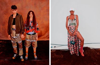 A male and two female young models wearing Vivienne Westwood clothing