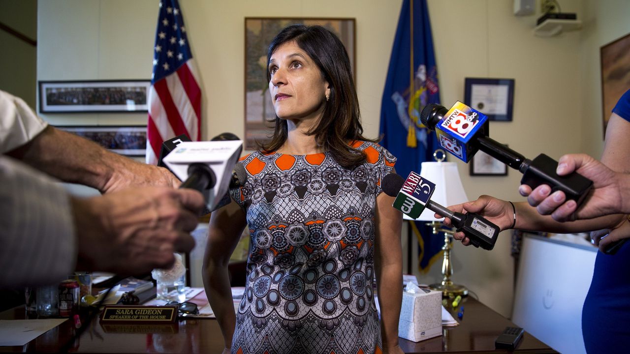 augusta, me july 3 speaker of the house sara gideon talks the the press in her office at the maine state house during the third day of the state government shutdown rep gideon said that they were not planning on budging on the lodging tax staff photo by brianna soukupportland portland press herald via getty images