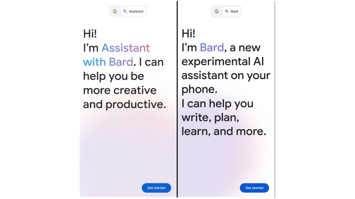 Google Assistant greeting screens