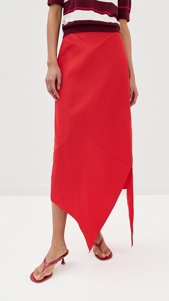 Tibi Italian Sporty Nylon Tie Skirt
