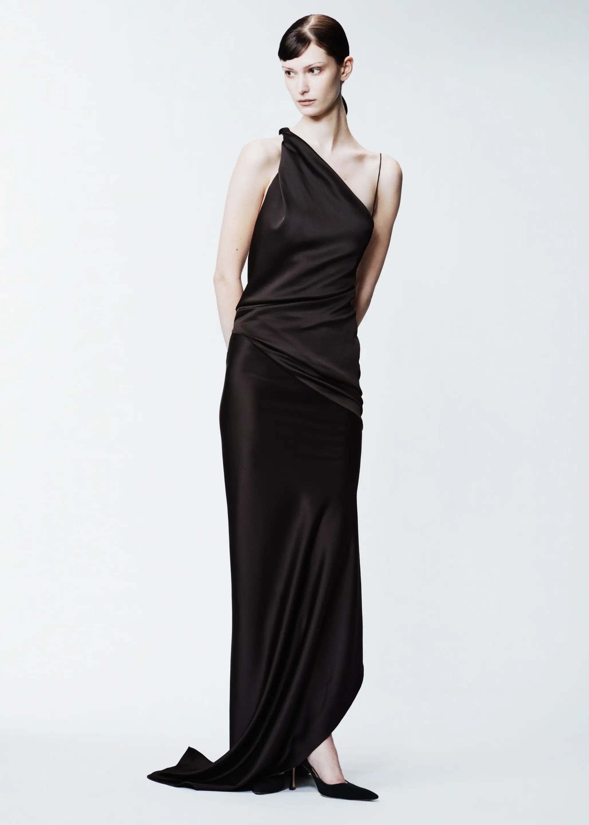 Double Strap Maxi Dress in Brown