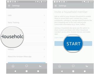 Scroll down and tap Household Profile, Tap Start.