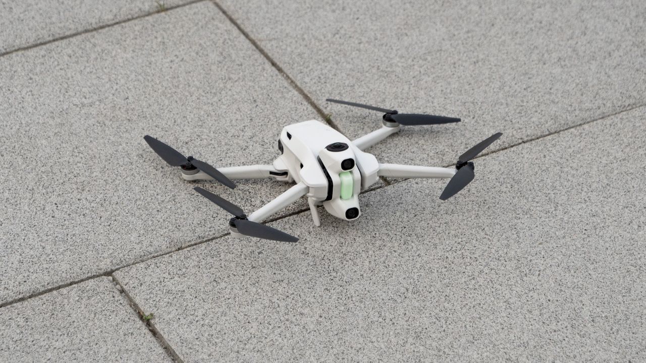 Antigravity A1 drone by Insta360 on a concrete pavement