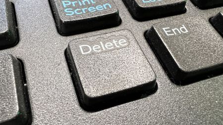 Delete key on a keyboard.