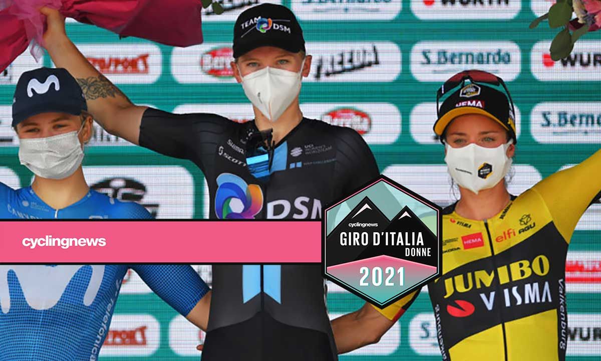 Lorena Wiebes on the podium of the Giro d&#039;Italia Donne